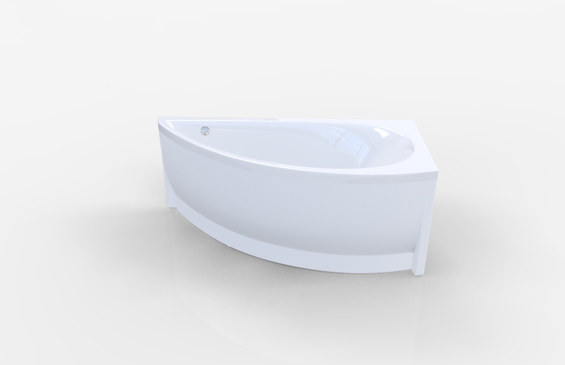 Акриловая ванна 1Marka Piccolo 150*75 R (комплект) в 3D